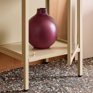 Buffet de rangement acier et verre trempé 1 porte 160cm ARKANSAS