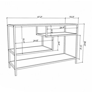 Mobile porta TV Dplizzar, Credenza da soggiorno, Armadio basso per TV, Base parete attrezzata, 120x39h75 cm, Oro e Quercia