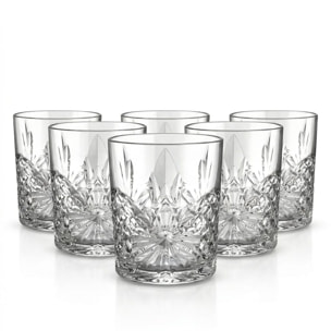 Set 6 bicchieri per acqua in vetro, 31 cl, design moderno ed elegante, bicchieri resistenti per acqua bibite e cocktail, vetro certificato per alimenti senza BPA e piombo, lavabili in lavastoviglie, uso quotidiano e occasioni speciali