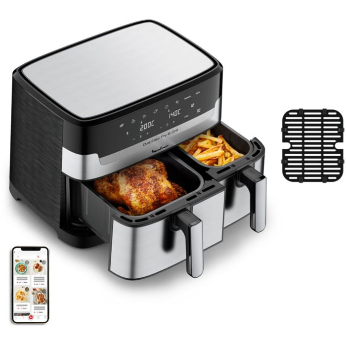 Friteuse sans huile MOULINEX Easy Fry and Grill Dual Inox EZ905D20