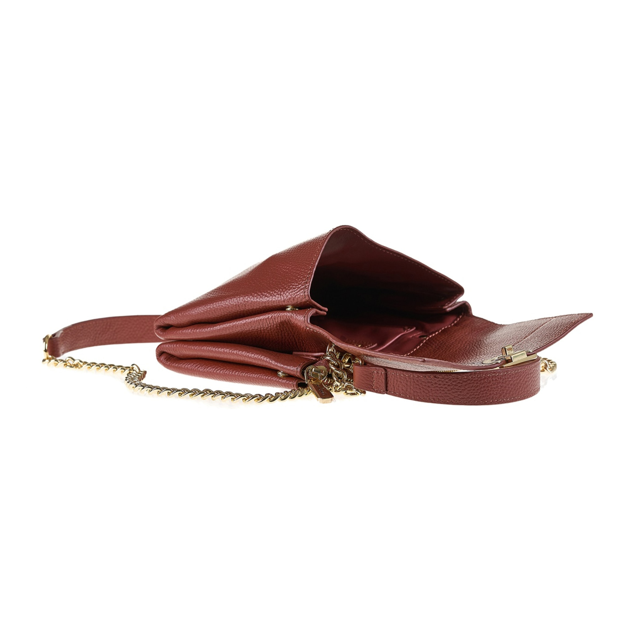 Borsa a spalla da donna Made in Italy - Modello Solara Lux - 100% pelle - 21.0 x 16.0 x 6.5 cm