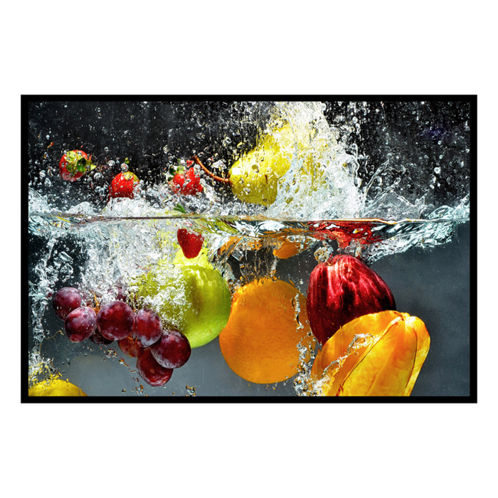 Affiche encadrée fruits en mouvement sous l’eau Affiche + cadre en métal - Noir