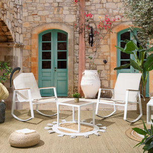 Salon de Jardin à Bascule - HOME DECO FACTORY - Capri - 3 Pièces - Confortable