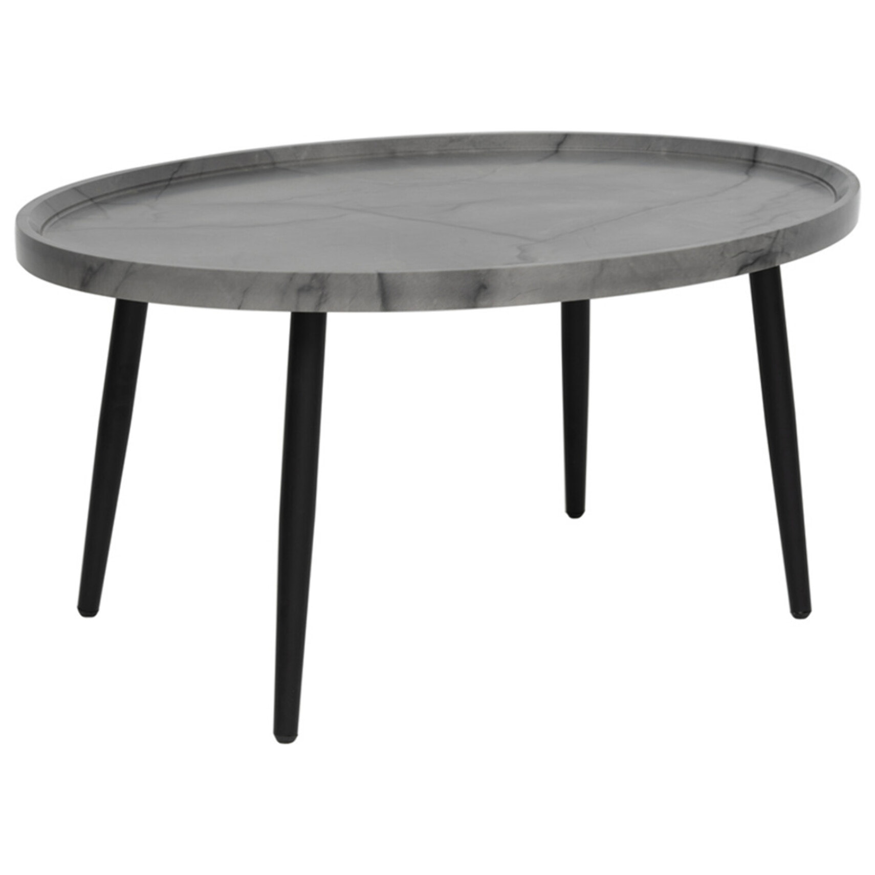 Helsinki - table basse - effet marbre - 80 cm - Gris