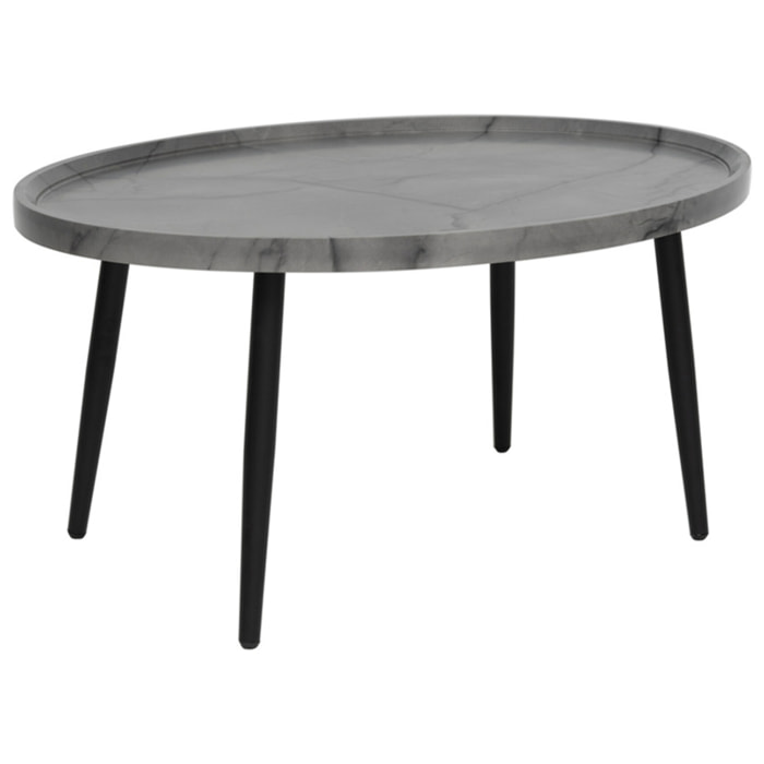 Helsinki - table basse - effet marbre - 80 cm - Gris