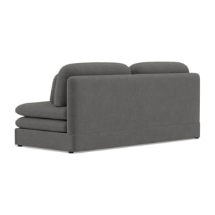 Ysal - canapé 3 places convertible déplimousse en velours texturé - Gris