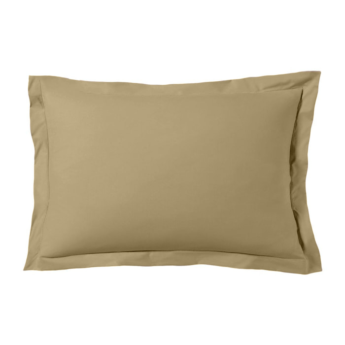 Taie d'oreiller satin de coton beige