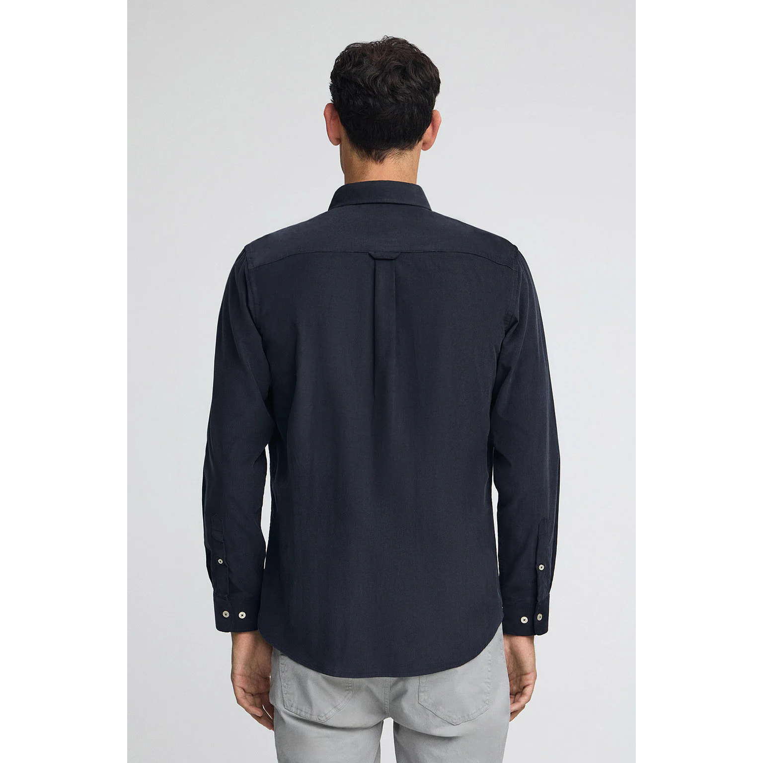 Camisa azul marino de pana con logo Rigby Go