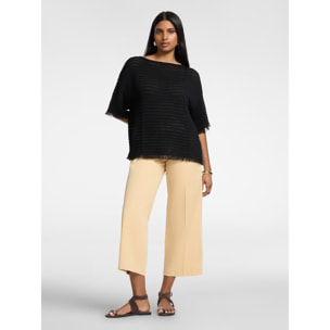 Elena Mirò - Pantalones cropped de gabardina - Beige