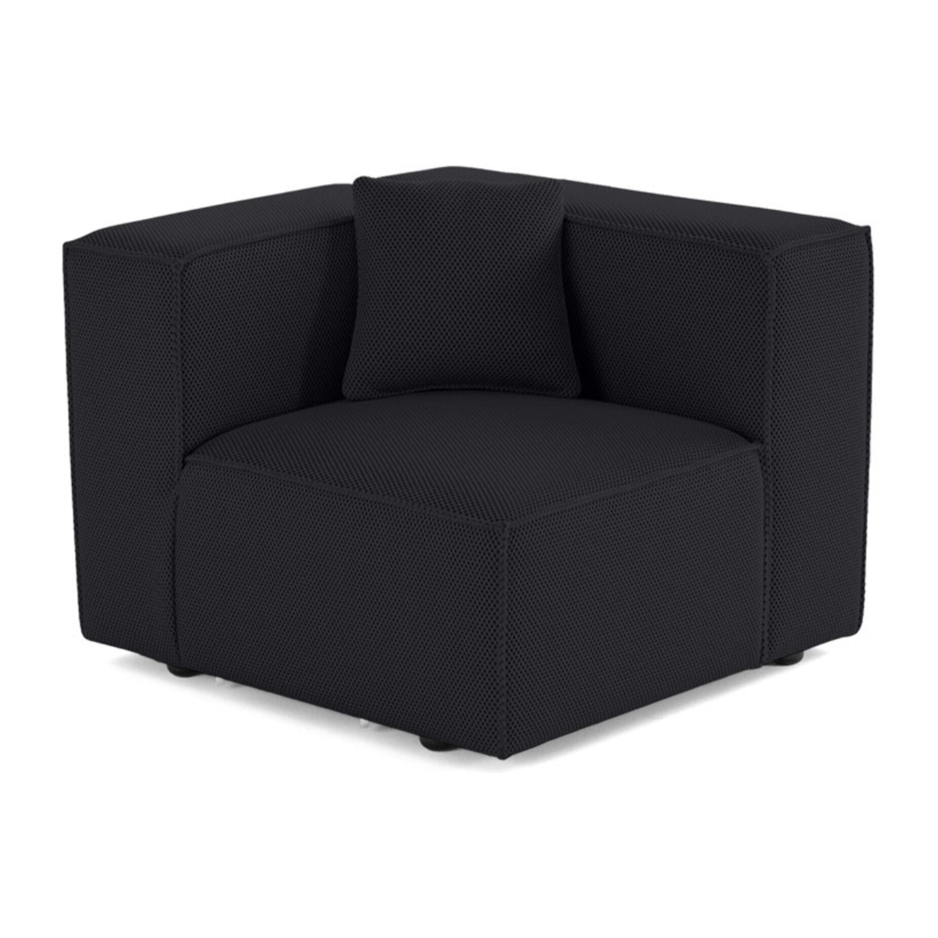 Arty - module d'assise droit - en tissu mailles 3D - Noir