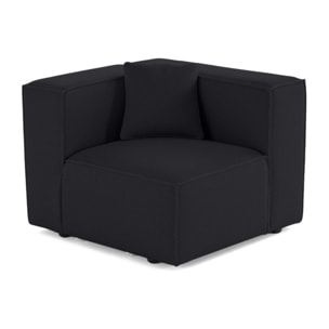 Arty - module d'assise droit - en tissu mailles 3D - Noir