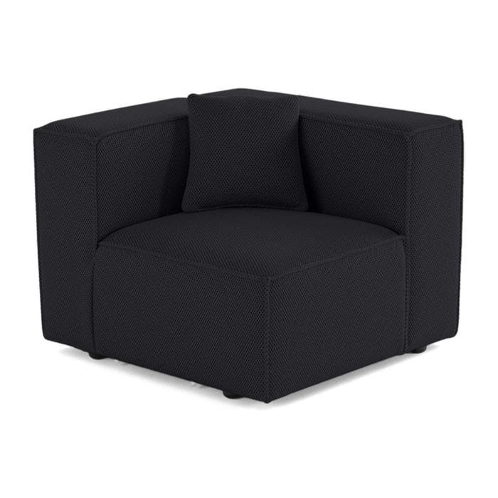 Arty - module d'assise droit - en tissu mailles 3D - Noir