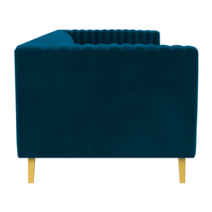 Canapé 3 places en velours bleu foncé - Gatsby