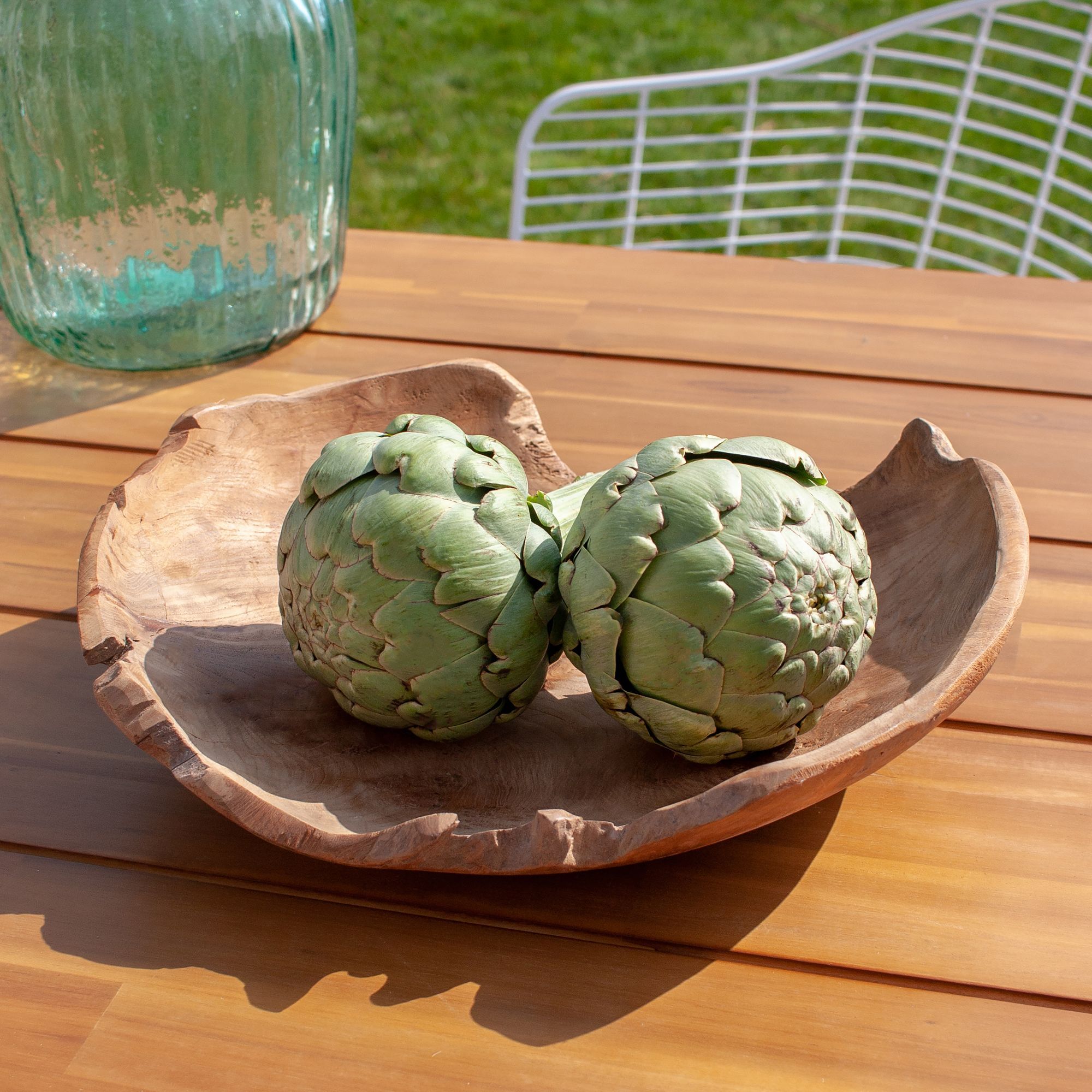 Coupe en bois de teck 35cm EROSION