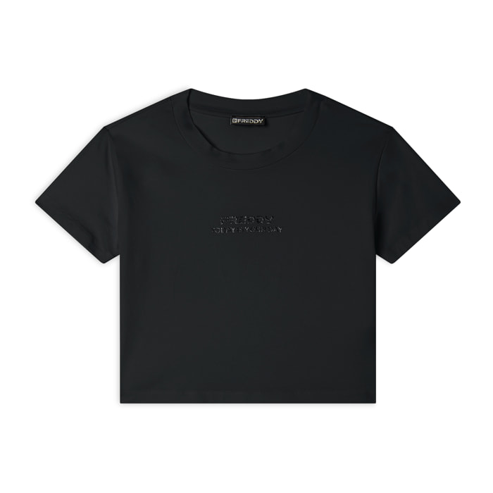 T-shirt cropped slim fit in jersey leggero