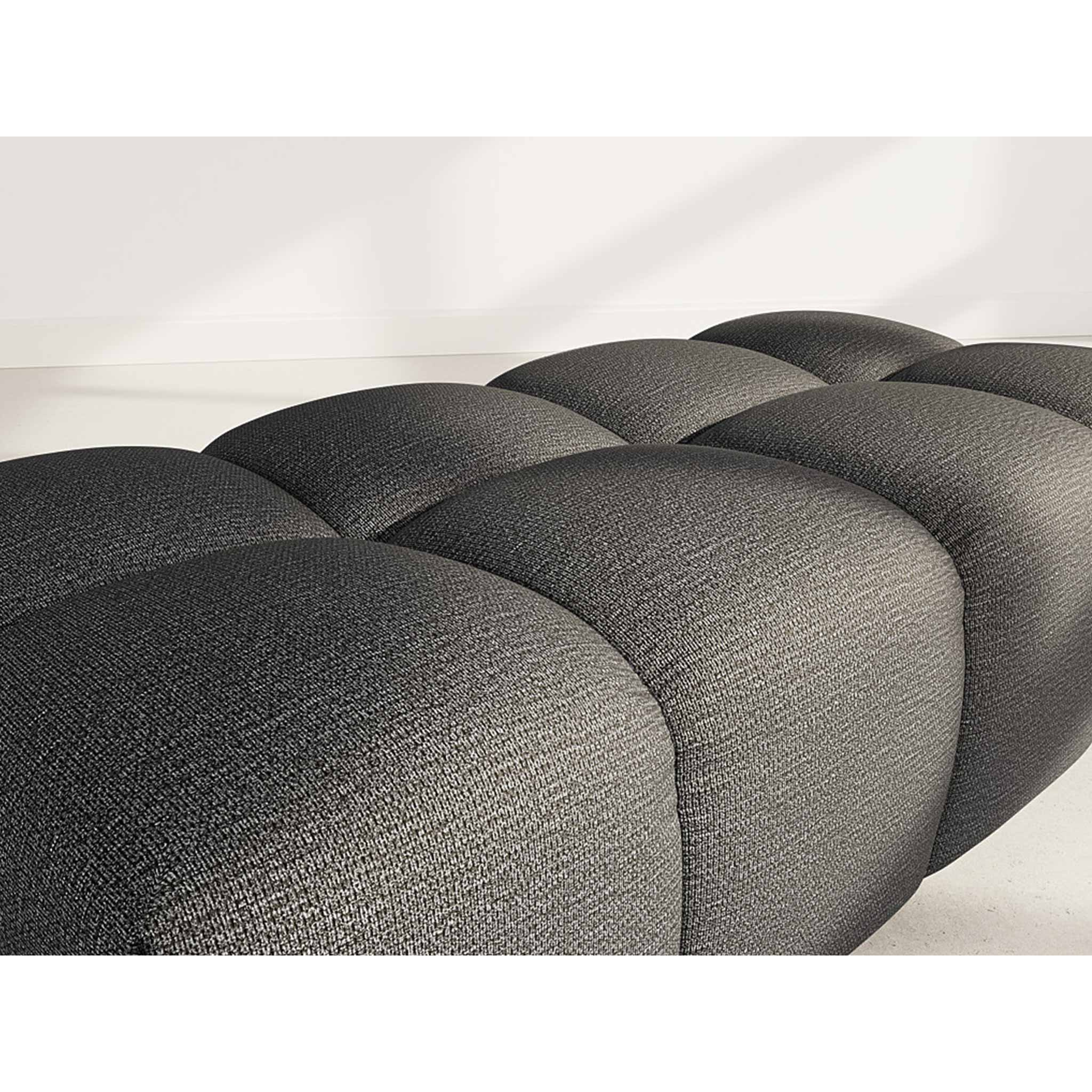 Adelaide - pouf en tissu texturé - Noir