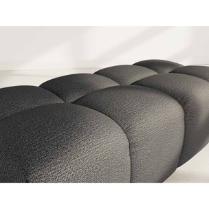 Adelaide - pouf en tissu texturé - Noir