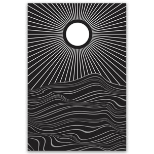 Tableau soleil abstrait noir et blanc Toile imprimée