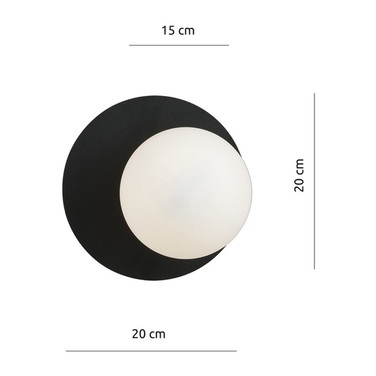 Lampada da parete Oslo in acciaio nero e vetro opalino