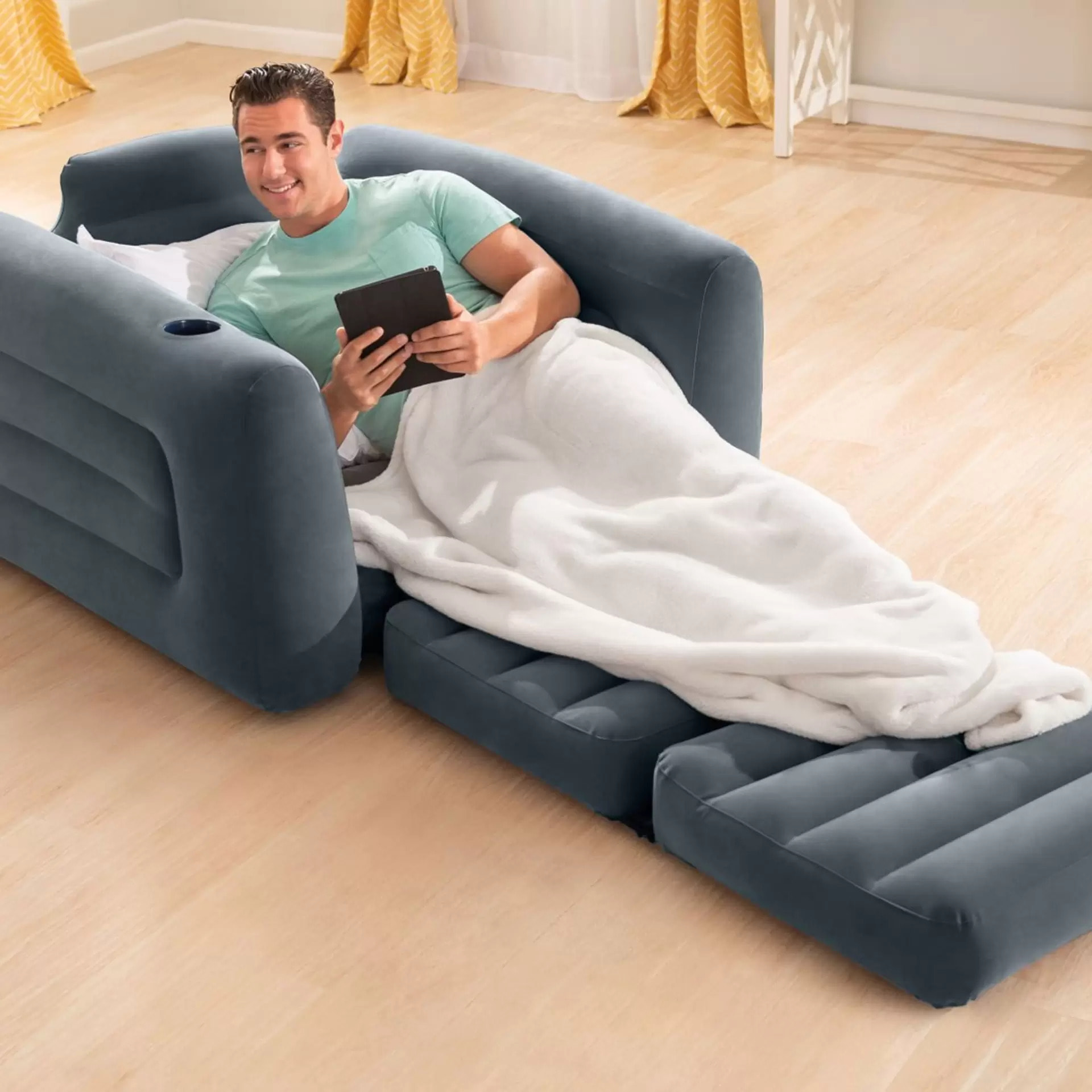 Sillón cama hinchable Intex, 1 plaza, 117x224x66 cm