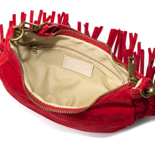 Ausonia bolso bandolera de piel auténtica Gamuza.