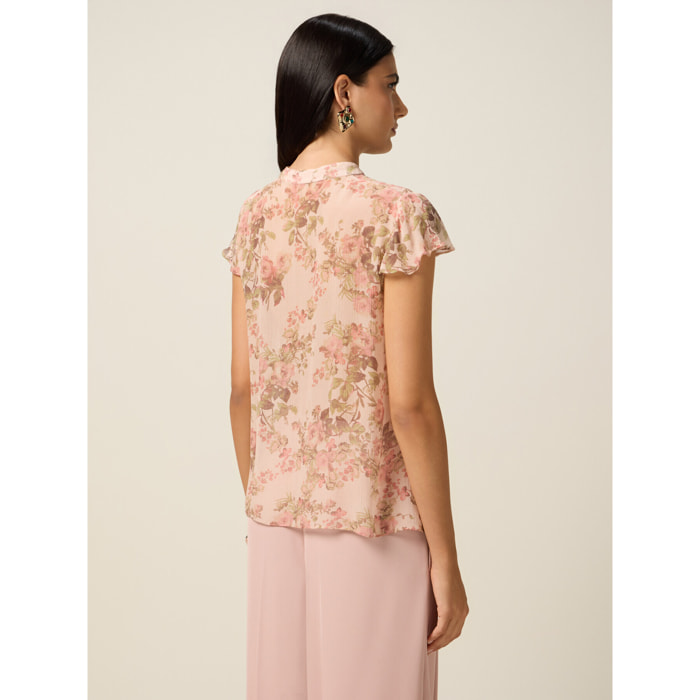 Oltre - Blusa in viscosa fantasia - Rosa