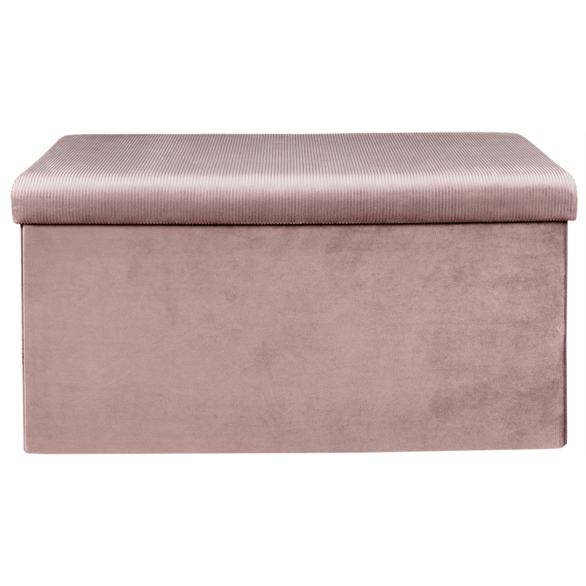 Coffre Banc Pliable Velours Cotele Giulia Rose