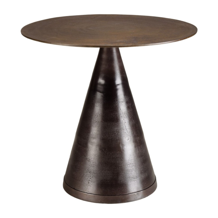 JOHAN - Table ronde 80cm alu couleur laiton pied conique