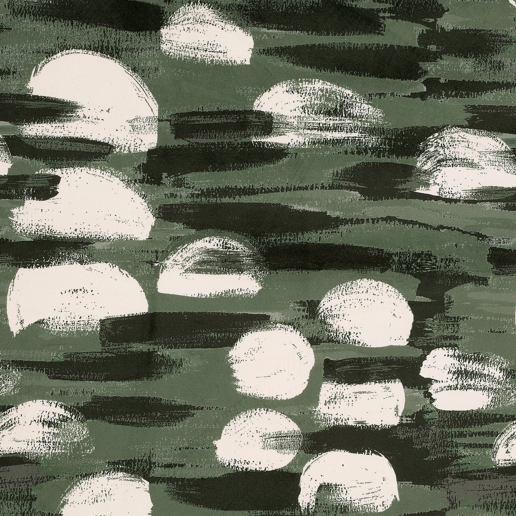 Rideau à Oeillets Paysage Abstrait - Vert