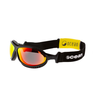 Gafas de deportes acuáticos OCEAN TIERRA DE FUEGO - Negro brillante / Revo roja