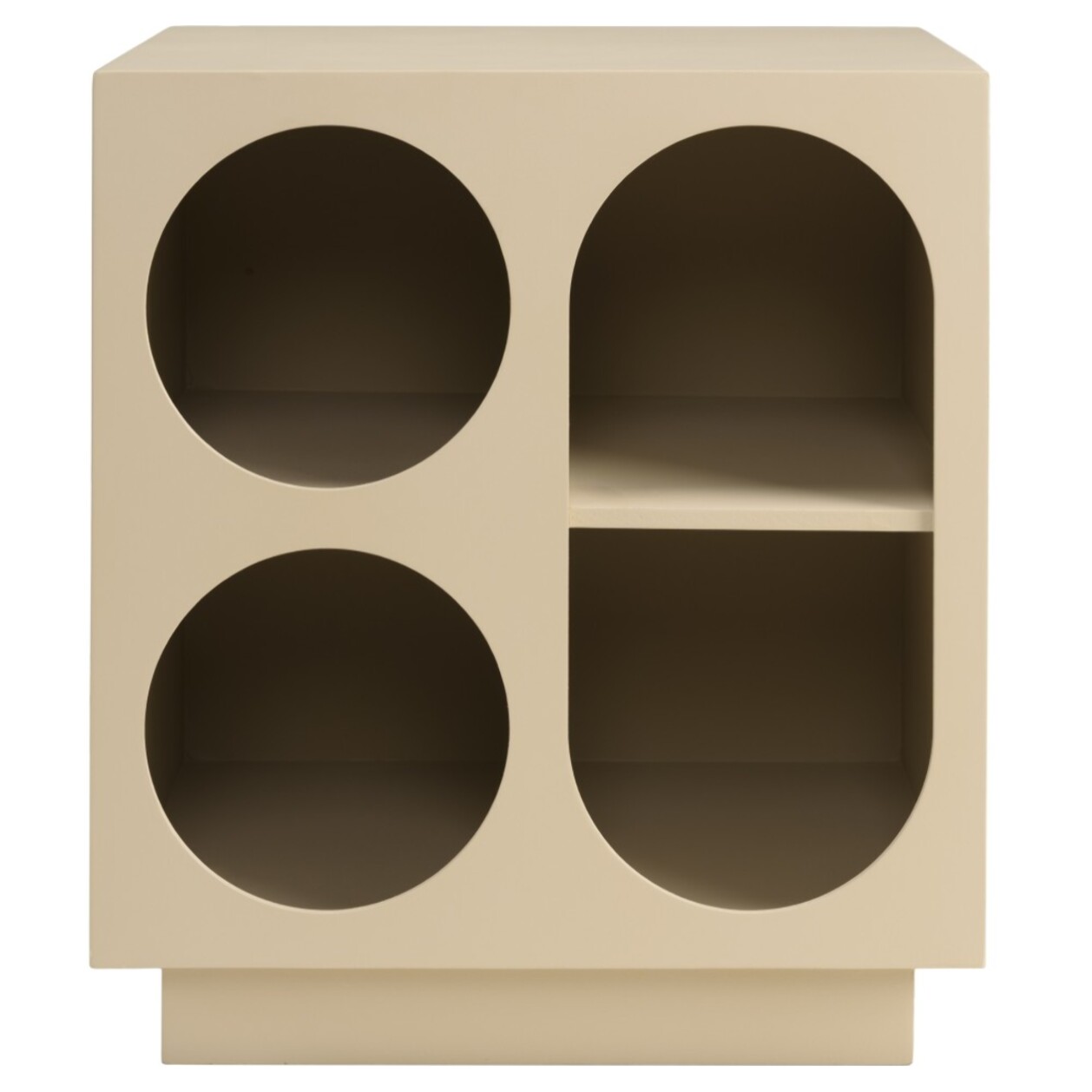 AGATHE - Table de chevet 40x30cm 4 niches en bois peint beige