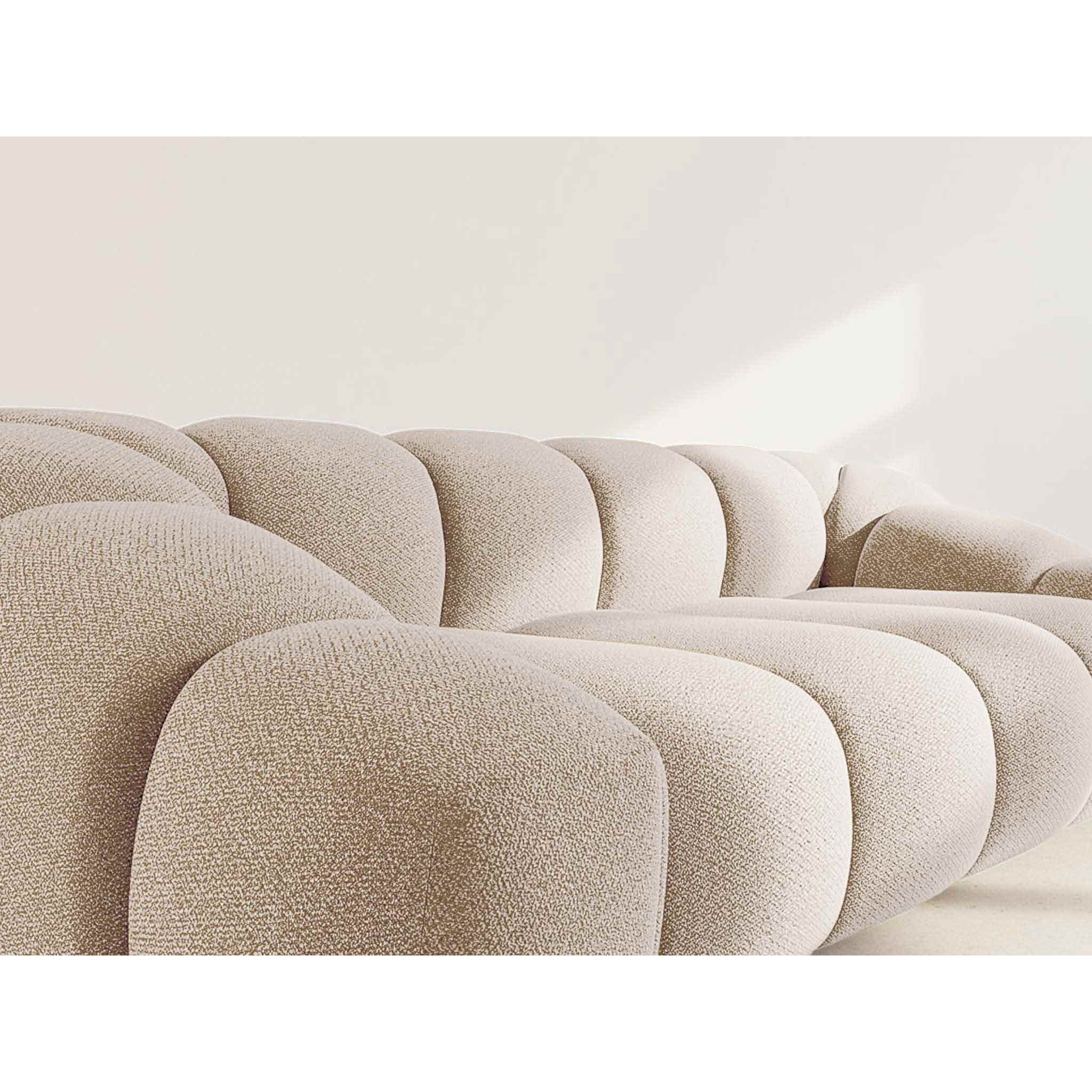 Ava - canapé 3 places en velours texturé - Beige