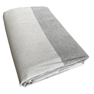 Copriletto copritutto tinto in filo fasciato grigio 100% cotone riciclato