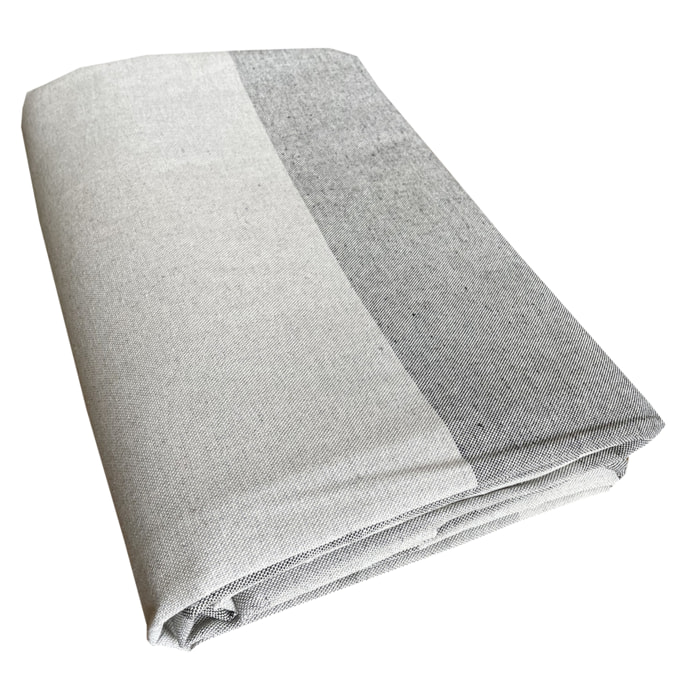 Copriletto copritutto tinto in filo fasciato grigio 100% cotone riciclato