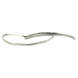 Pack de 2 Pulseras tipo Aro irregulares forma realizada a mano haciendo ondas. Plata de ley 10µ