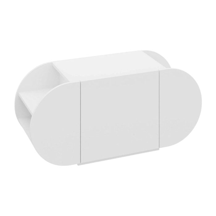 Scarpiera Sequoia, Mobile portascarpe, Armadio da ingresso multiuso, Mobiletto per calzature, 110x40 h50 cm, Bianco