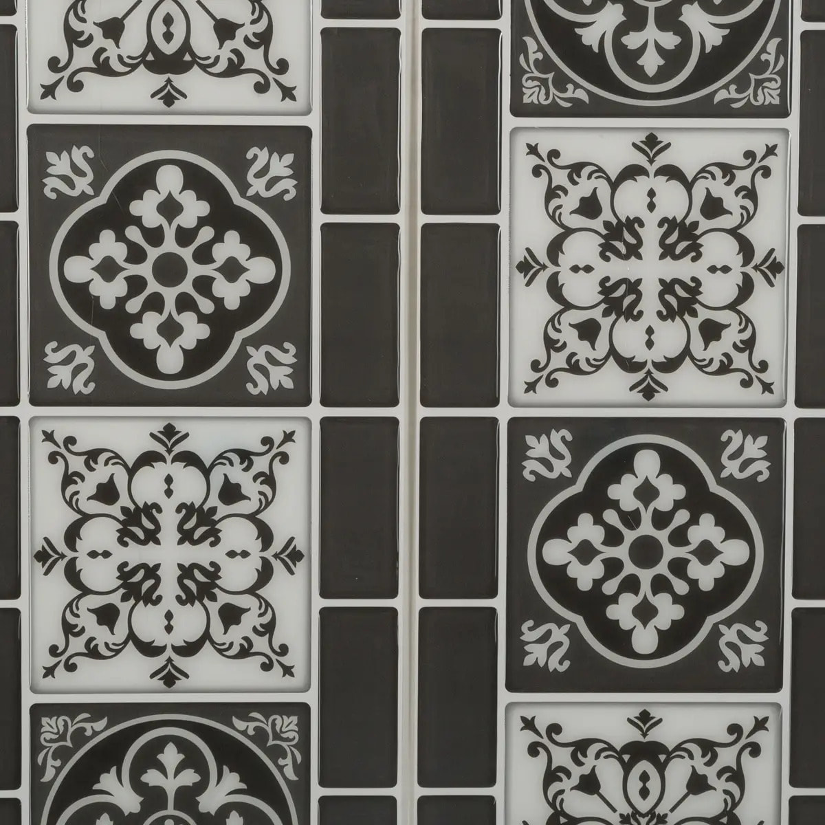 Lot de 2 stickers carrelages frisés noirs