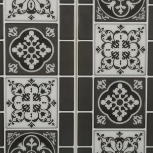 Lot de 2 stickers carrelages frisés noirs