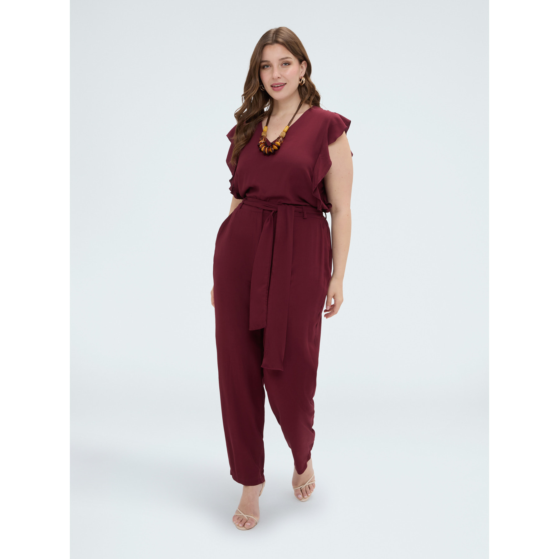 Fiorella Rubino - Pantaloni carrot fit in viscosa - Bordeaux
