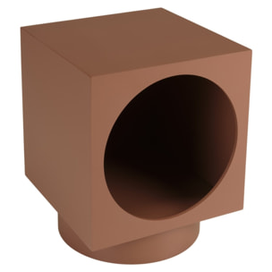 AGATHE - Table d'appoint carrée 34x34cm en bois peint terracotta