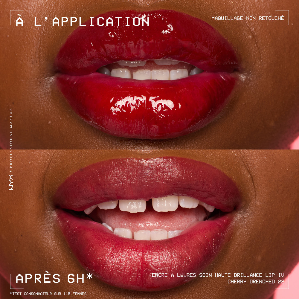 NYX Professional Makeup, Lip IV, Gloss, jusqu'à 12h d'hydratation, hautement pigmenté, fini brillant, Cherry Drenched