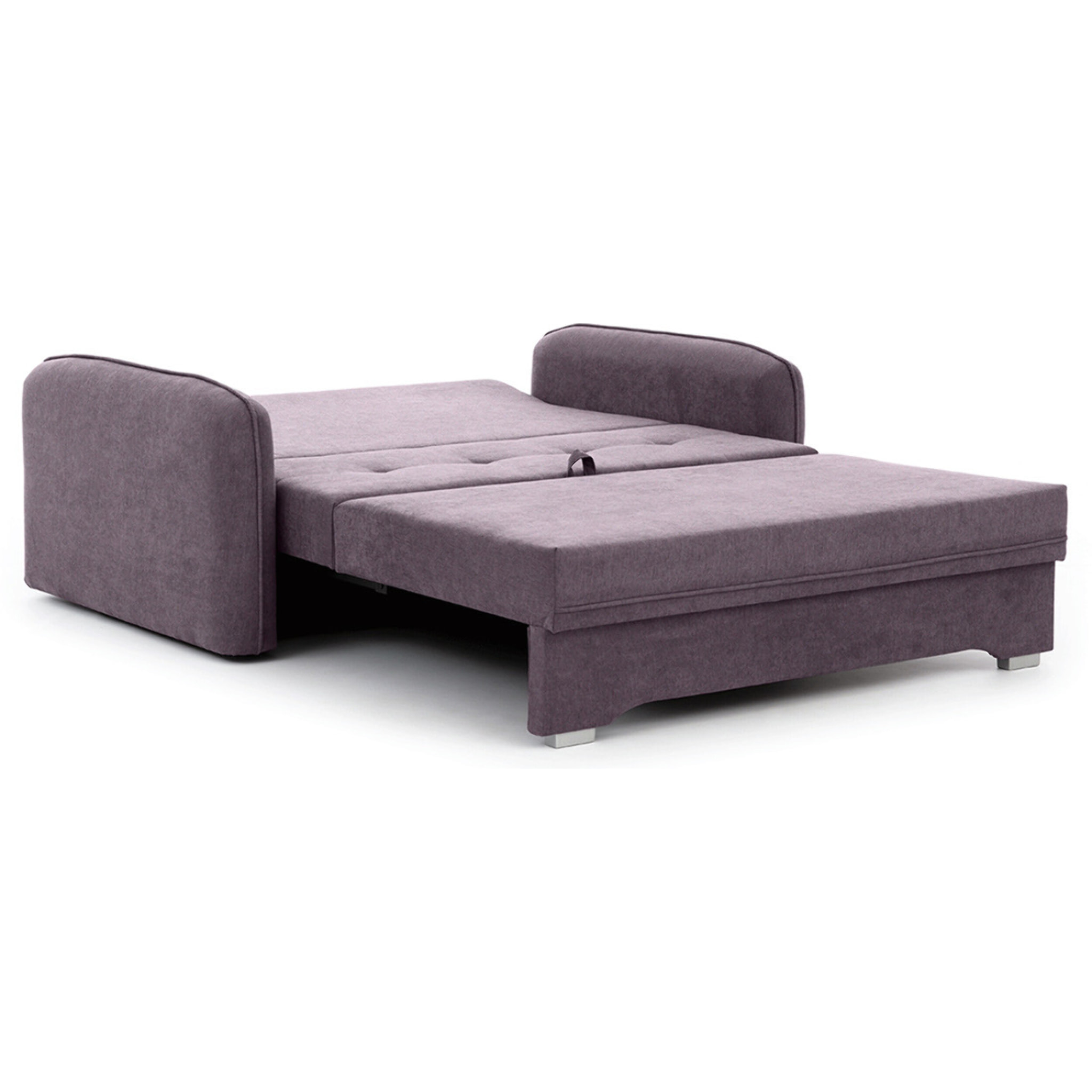 Michelle - canapé droit 3 places convertible avec coffre en velours - Violet