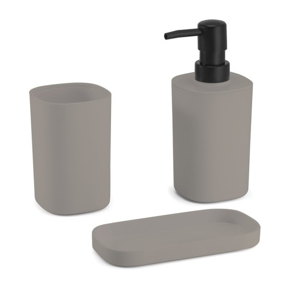 Ensemble 3 accessoires de salle de bain LONA Taupe MSV