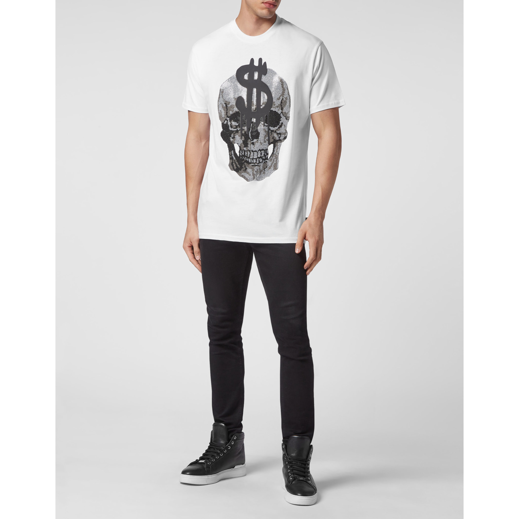 PHILIPP PLEIN T-Shirt Round Neck SKULL