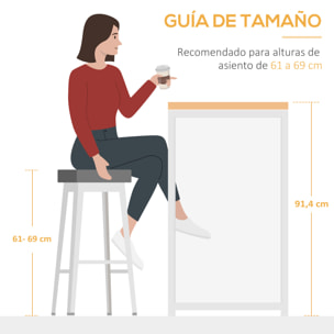 Mesa de Bar Extensible con 3 Estantes de Almacenamiento 120x76x91,4 cm Marrón