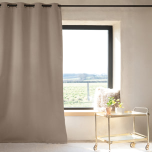 Rideau 100% occultant thermique phonique chiné - Taupe