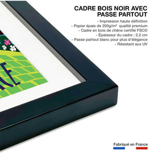 Poster de l'alsace en dodoche Affiche + cadre en bois - Noir