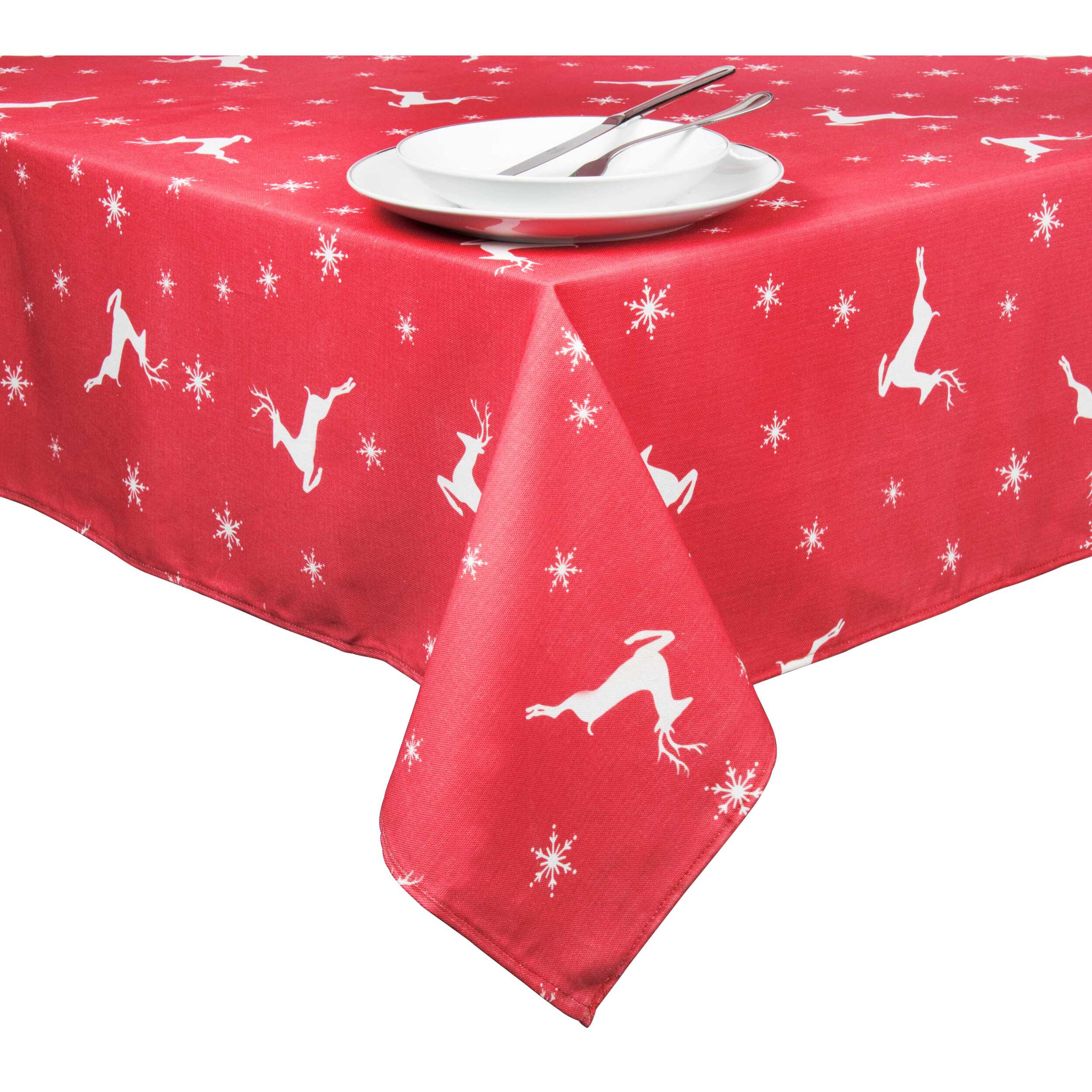 Nappe 140x180 cm Excelsa- Nordic Christmas, Coton Rouge