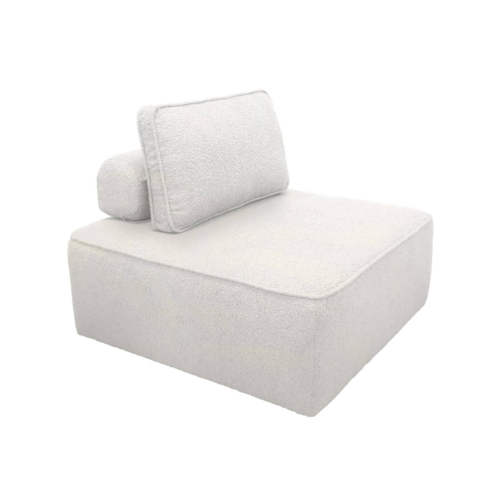 Ensemble chauffeuses pour canapé modulable 4 places bouclette crème - Bao