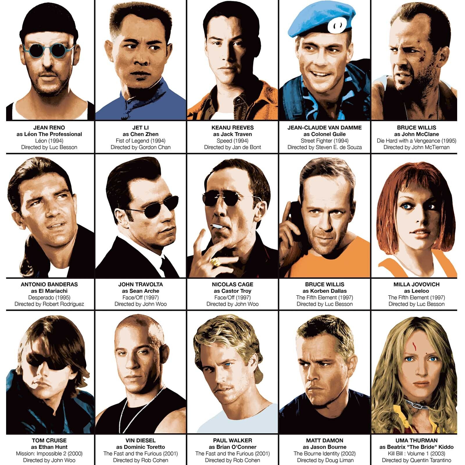Affiche - Legendary Action Movie Heroes - Olivier Bourdereau